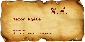 Mázor Agáta névjegykártya